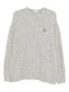 American Vintage Patch Crew-neck Sweater In Gray