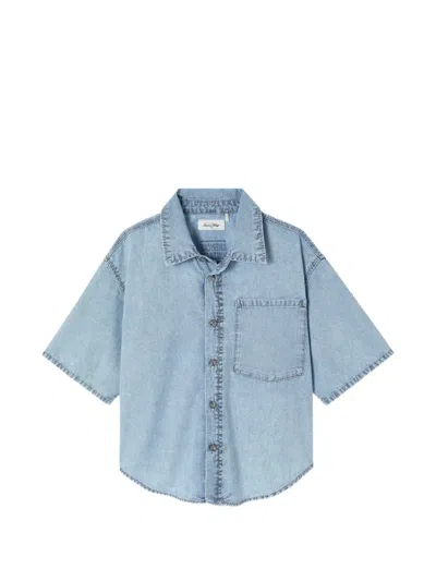 American Vintage Kids' Paybou Short-sleeve Shirt In Blue