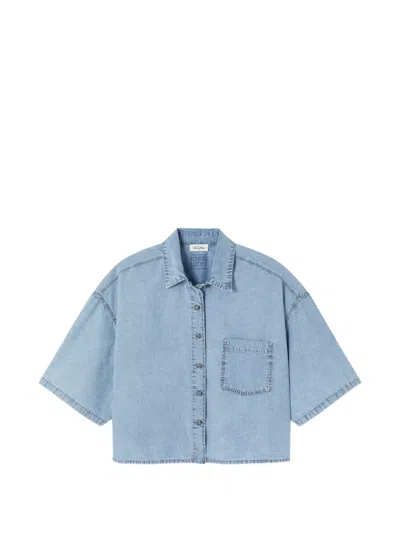 American Vintage Paybou Short-sleeve Shirt In Blue