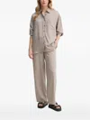 American Vintage Pinstripe Buttoned Shirt In Brown