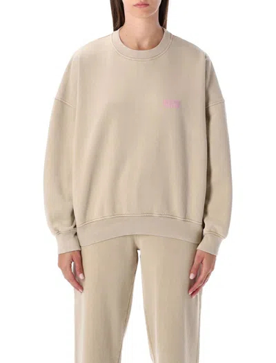 American Vintage Casual Crewneck Top For Everyday Wear In Neutral