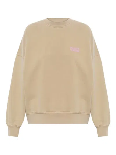 American Vintage Plizzy Crew-neck Sweatshirt In Neutral