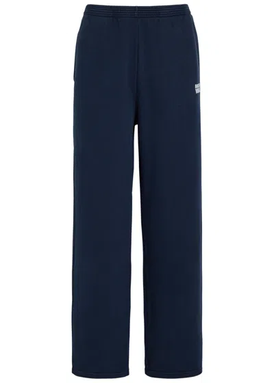 American Vintage Plizzy Logo-print Cotton Sweatpants In Blue