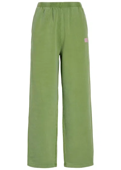 American Vintage Plizzy Logo-print Cotton Sweatpants In Green