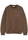 American Vintage Plizzy Logo-print Cotton Sweatshirt In Brown