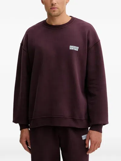 American Vintage Plizzy Logo Sweatshirt In Purple