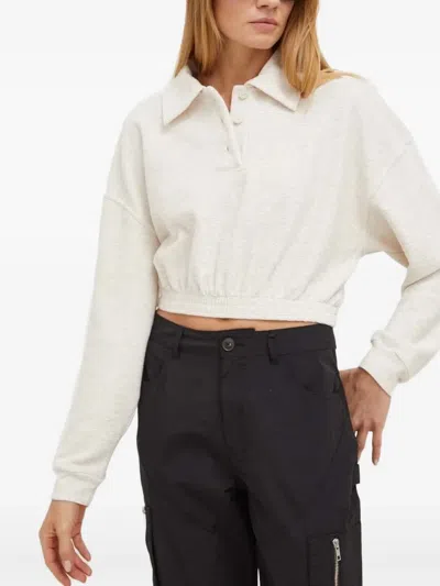 American Vintage Polo-neck Cropped Top In Neutral