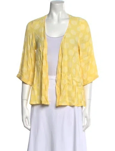 Pre-owned American Vintage Printed V-neck Top W/ Tags In Yellow