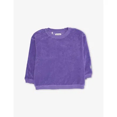 American Vintage Kids' Purple Fuxow Round-neck Cotton-terry Jumper 3-13