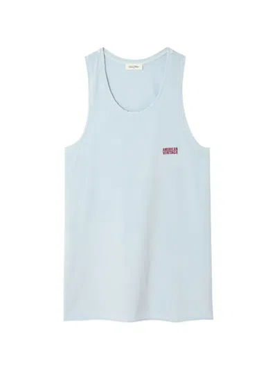 American Vintage Pymaz Logo-print Tank Top In Blue