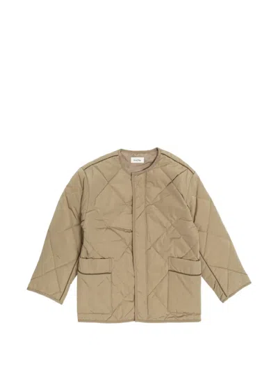 American Vintage Kids' Quilted Logo-patch Jacket In Neutral