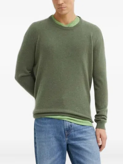 American Vintage Raxow Round-neck Wool-blend Sweater In Green
