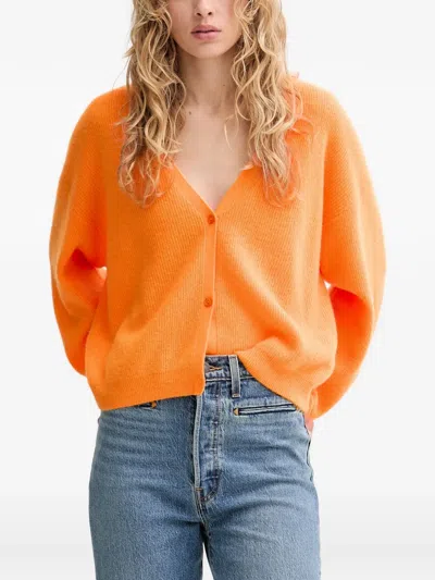 American Vintage Raxow V-neck Button Cardigan In Orange