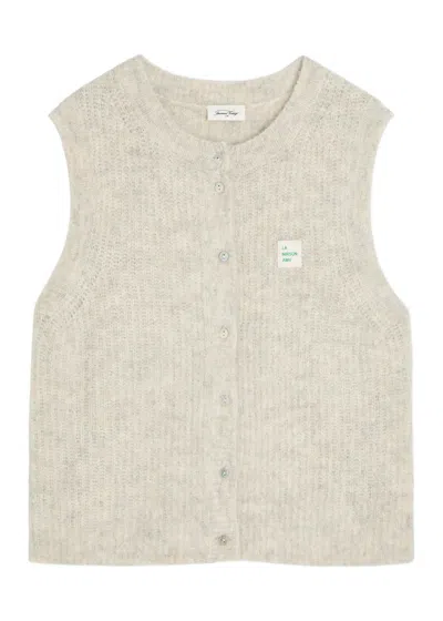 American Vintage Ribbed Knitted Vest In Gray