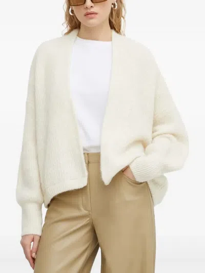 American Vintage Ribbed Open-front Cardigan In White