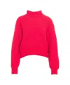 American Vintage Ribbed Turtleneck Sweater In Premium Wool In Red
