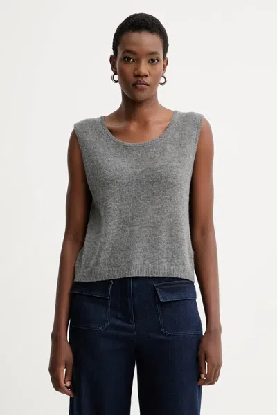 American Vintage Ribbed-trim Scoop-neck Vest In Gray