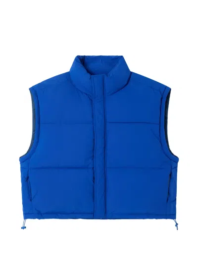 American Vintage Rofy Puffer Gilet In Blue