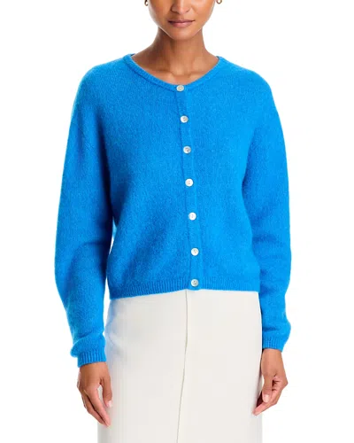 American Vintage Round Neck Buttoned Ball Cardigan In Blue