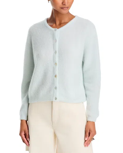 American Vintage Round Neck Buttoned Ball Cardigan In Blue