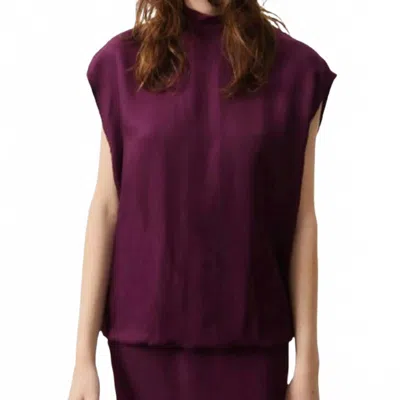 American Vintage Satin Top In Raisin/grape In Purple