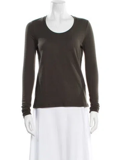 Pre-owned American Vintage Scoop Neck Long Sleeve T-shirt In Gray