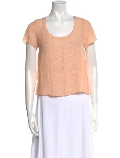 Pre-owned American Vintage Scoop Neck Short Sleeve Crop Top In Orange