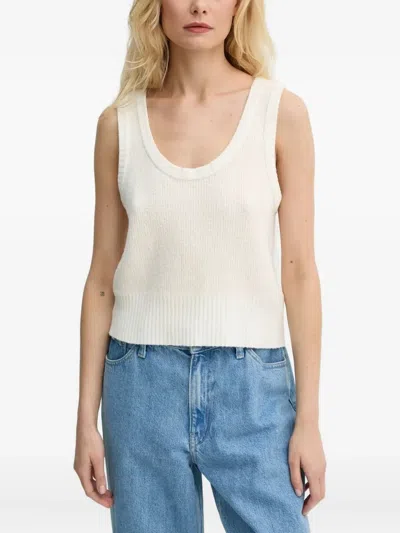 American Vintage Scoop-neck Sleeveless Top In White