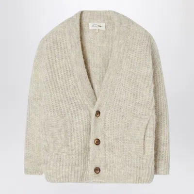 American Vintage Short Cardigan In Beige Alpaca Blend