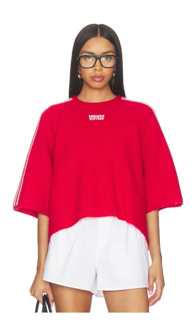American Vintage Short Sleeve Cropped Tee In Red