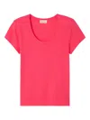 American Vintage Short-sleeve U-neck T-shirt In Pink
