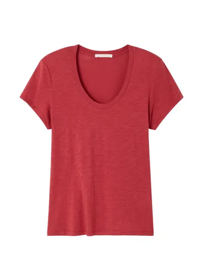 American Vintage Short-sleeve V-neck T-shirt In Red