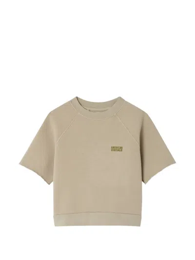 American Vintage Kids' Short-sleeved Crew-neck T-shirt In Neutral