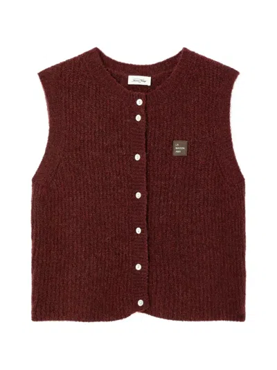 American Vintage Sleeveless Button-up Cardigan In 레드