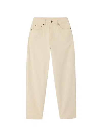 American Vintage Snopdog Balloon-fit Jeans- Ecru- Cotton- Balloon Cut- Low Waist- Five Classic Pockets- Zip Fly And B In Neutral