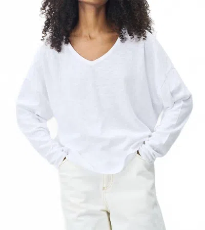 American Vintage Sonoma Long Sleeve T Shirt In Blanc In Black