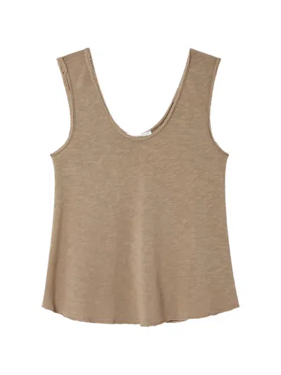 American Vintage Sonoma Trapeze U-neck Tank Top In Brown