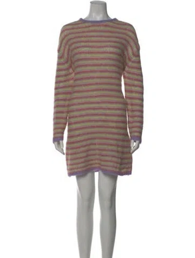 Pre-owned American Vintage Striped Crew Neck Sweater In Purple