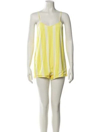 Pre-owned American Vintage Striped One-piece W/ Tags In Yellow