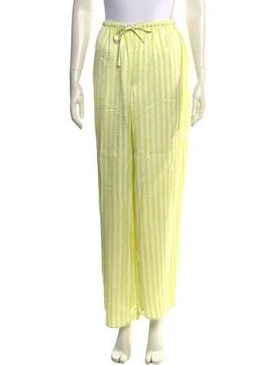 Pre-owned American Vintage Striped Wide Leg Pants In Yellow