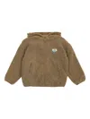 American Vintage Teddy-fleece Zip-up Jacket In Brown