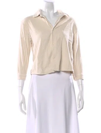 Pre-owned American Vintage Three-quarter Sleeve Button-up Top In Neutral