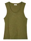 American Vintage U-neck Tank Top In Green