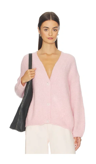 American Vintage V Cardigan In Pink