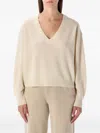 American Vintage Raxow Wool V-neck Sweater In Neutral