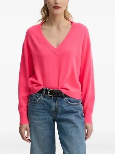 American Vintage V-neck Sweater In Pink