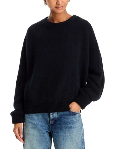 American Vintage Vito Alpaca Wool Blend Crewneck Sweater In Black