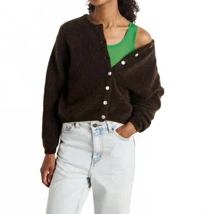 American Vintage Vito Button Down Cardigan In Cafe In Brown