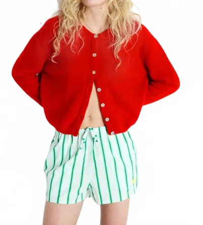American Vintage Vito Button Down Cardigan In Red
