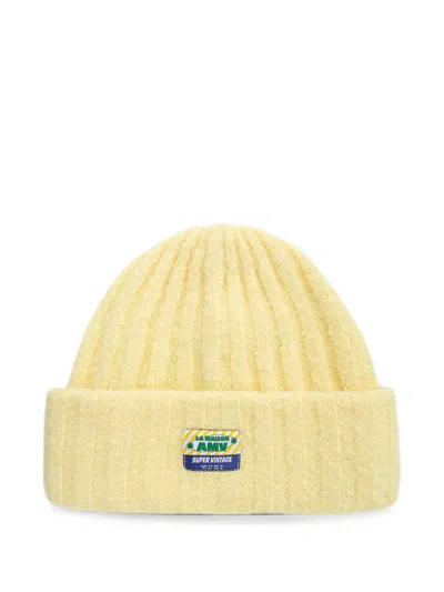 American Vintage Vitow Beanie Hat In Yellow
